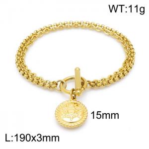 Stainless Steel Gold-plating Bracelet - KB152418-Z