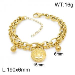 Stainless Steel Gold-plating Bracelet - KB152420-Z