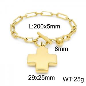 Stainless Steel Gold-plating Bracelet - KB152551-Z