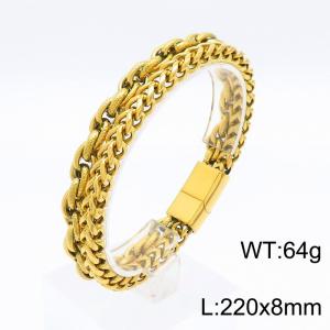 Stainless Steel Gold-plating Bracelet - KB153089-KFC