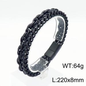 Stainless Steel Black-plating Bracelet - KB153090-KFC