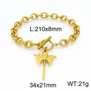 Stainless Steel Gold-plating Bracelet - KB153337-Z