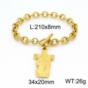 Stainless Steel Gold-plating Bracelet - KB153339-Z