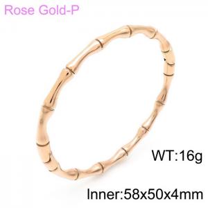 Rose Gold Hidden Buckle Bamboo Knot Bracelet High Rise Polished Bracelet - KB153855-KLX