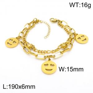 Stainless Steel Gold-plating Bracelet - KB153918-Z