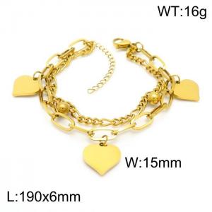 Stainless Steel Gold-plating Bracelet - KB153919-Z