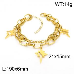 Stainless Steel Gold-plating Bracelet - KB153920-Z