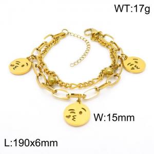 Stainless Steel Gold-plating Bracelet - KB153921-Z