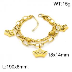 Stainless Steel Gold-plating Bracelet - KB153922-Z