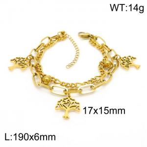 Stainless Steel Gold-plating Bracelet - KB153923-Z