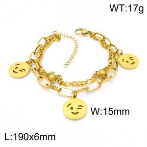 Stainless Steel Gold-plating Bracelet - KB153924-Z