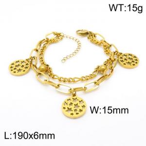 Stainless Steel Gold-plating Bracelet - KB153925-Z