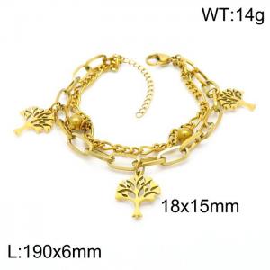 Stainless Steel Gold-plating Bracelet - KB153926-Z