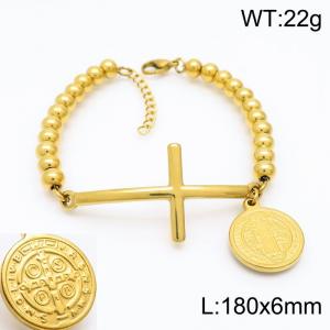 Stainless Steel Gold-plating Bracelet - KB154197-LO