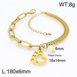 Stainless Steel Gold-plating Bracelet - KB154254-Z