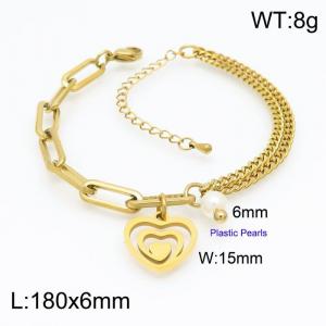 Stainless Steel Gold-plating Bracelet - KB154260-Z