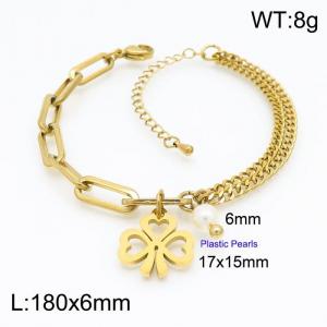 Stainless Steel Gold-plating Bracelet - KB154264-Z