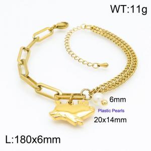 Stainless Steel Gold-plating Bracelet - KB154268-Z