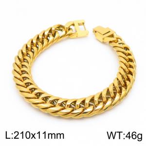 Stainless Steel Gold-plating Bracelet - KB154599-Z