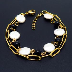 Stainless Steel Gold-plating Bracelet - KB155354-BJ