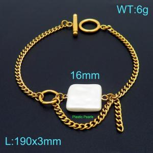 Stainless Steel Gold-plating Bracelet - KB155799-Z