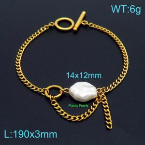 Stainless Steel Gold-plating Bracelet - KB155801-Z