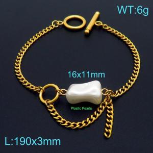 Stainless Steel Gold-plating Bracelet - KB155803-Z