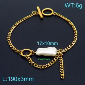 Stainless Steel Gold-plating Bracelet - KB155805-Z