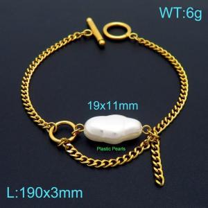 Stainless Steel Gold-plating Bracelet - KB155807-Z