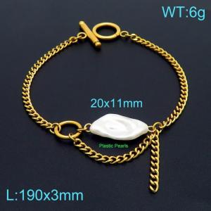 Stainless Steel Gold-plating Bracelet - KB155809-Z