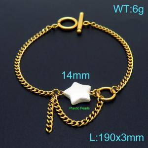 Stainless Steel Gold-plating Bracelet - KB155811-Z