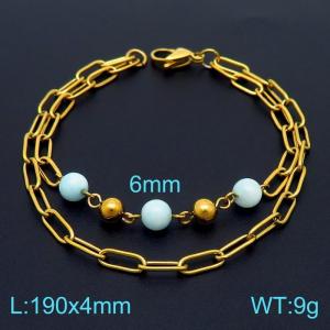 Stainless Steel Gold-plating Bracelet - KB155813-Z