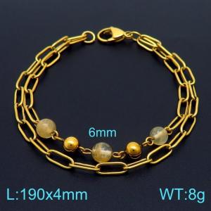 Stainless Steel Gold-plating Bracelet - KB155815-Z