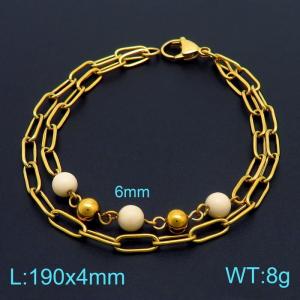 Stainless Steel Gold-plating Bracelet - KB155818-Z