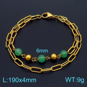 Stainless Steel Gold-plating Bracelet - KB155820-Z