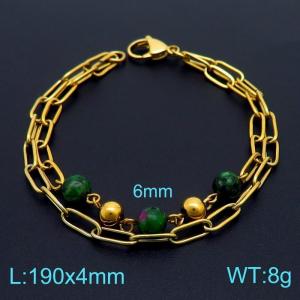 Stainless Steel Gold-plating Bracelet - KB155821-Z