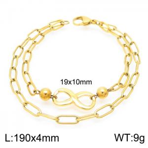 Stainless Steel Gold-plating Bracelet - KB156254-Z