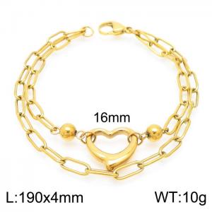 Stainless Steel Gold-plating Bracelet - KB156256-Z