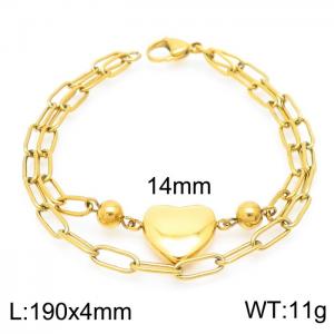 Stainless Steel Gold-plating Bracelet - KB156258-Z