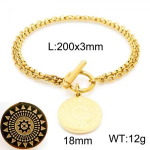 Stainless Steel Gold-plating Bracelet - KB156356-Z