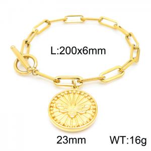 Stainless Steel Gold-plating Bracelet - KB157285-Z