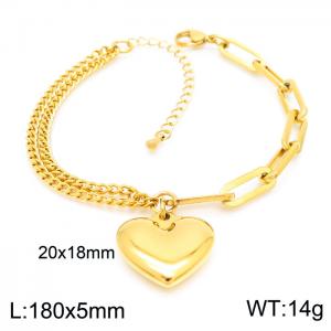 Stainless Steel Gold-plating Bracelet - KB157287-Z