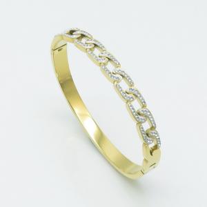 Stainless Steel Stone Bangle - KB157803-HM