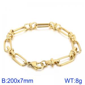 Stainless Steel Gold-plating Bracelet - KB160604-Z