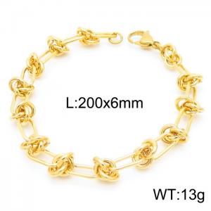 Stainless Steel Gold-plating Bracelet - KB160619-Z