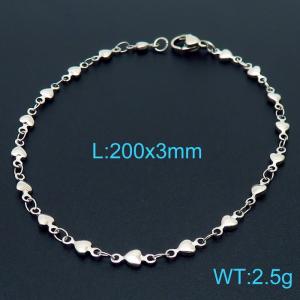 Japanese and Korean Fashion Handmade Women's Stainless Steel Silver Heart Bracelet - KB160636-Z