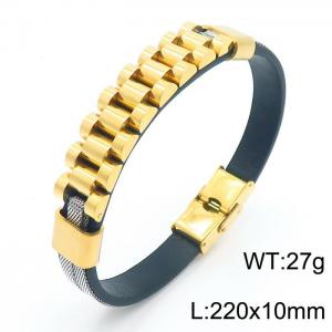 Stainless Steel Leather Bracelet - KB160649-KLHQ