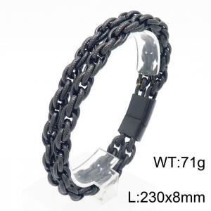 Stainless Steel Black-plating Bracelet - KB160757-KFC