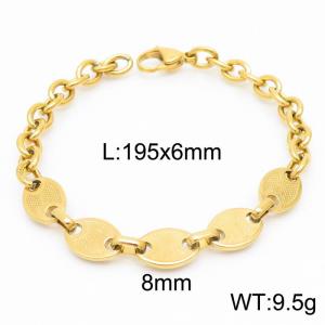 Stainless Steel Gold-plating Bracelet - KB160759-Z