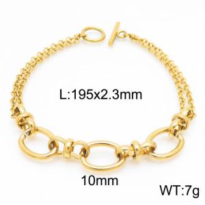 Stainless Steel Gold-plating Bracelet - KB160760-Z